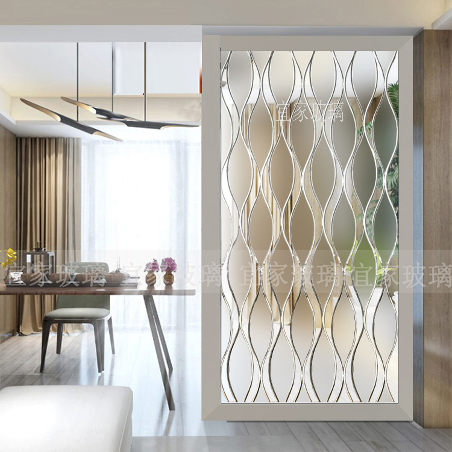 上海艺术玻璃玄关现代简欧风格,如何选择上深雕玻璃立体透光设计?