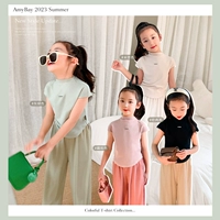 Amybaby Детская футболка без рукавов, коллекция 2023, высокий воротник
