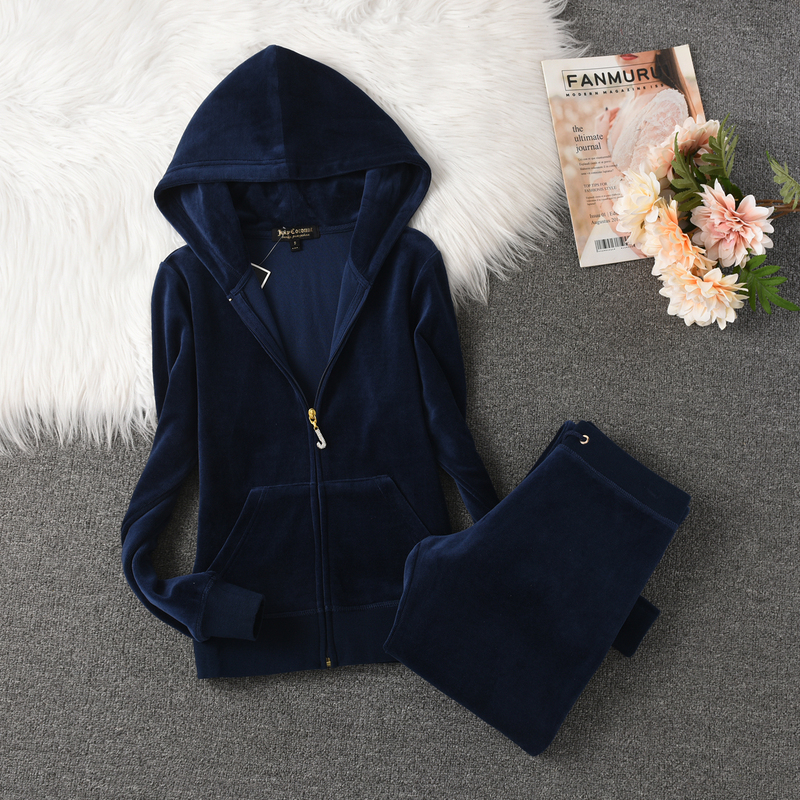 Velvet Sports Two-Piece Suit, Fashionable and High-End in Spring and Autumn