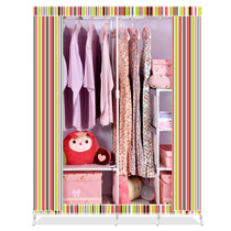 Simple cloth wardrobe steel pipe thickening and reinforcement simple Oxford cloth wardrobe assembly simple wardrobe assembly