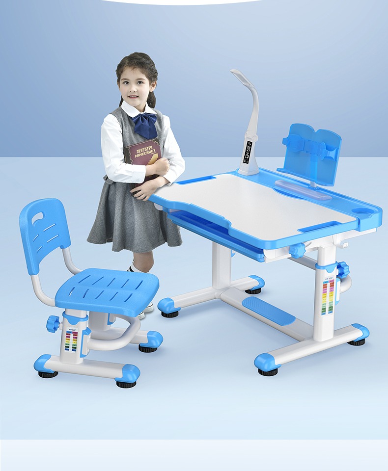 Bàn học cho trẻ em Bàn viết cho trẻ em Bàn viết và ghế đặt bàn học tiểu học Bàn làm việc tại nhà và ghế có thể nâng lên hạ xuống - Bàn bàn ăn xếp gọn