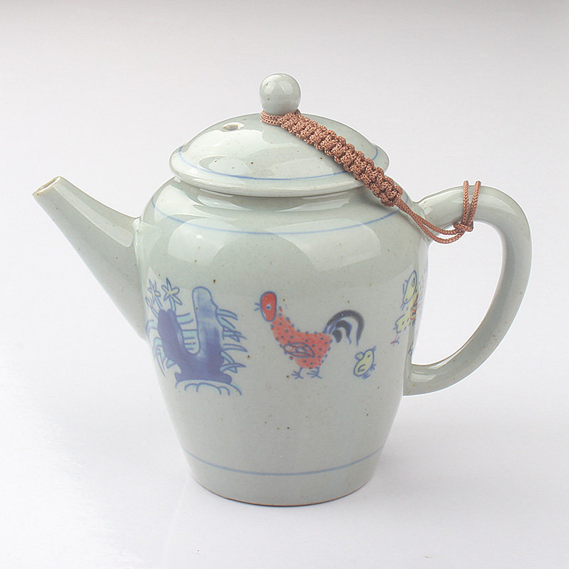 270ml Great Qing Kangxi Chicken Cylinder Ceramic Teapot Tea Tea Single Home Chinese Imitation Ancient Creative Kung Fu Tea Set