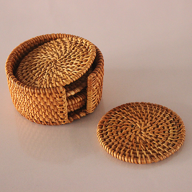 Tea Cup Cushion Heat Insulation Handmade Bamboo Rattan Chai Tea Duct Accessories Vini Home Tea Nursery Stock Disposal Clearing House