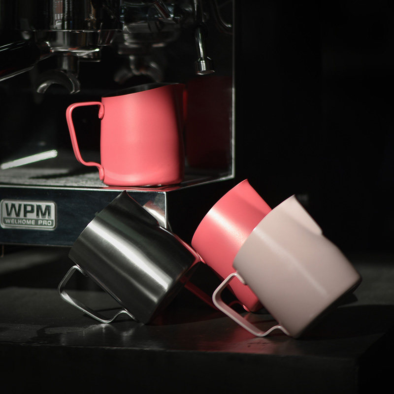 WPM Huijia Lahua Jar 300CC Coffee Lahua Cup Milk Bubble Cup Lahua Milk Tank Stainless Steel Slanted Mouth Pointed Mouth Round Mouth