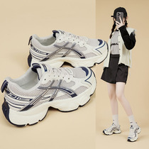 奥特莱斯厚底增高运动鞋女2023秋季新款网面爆款跑步女透气休闲鞋