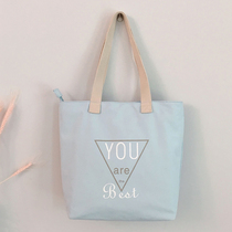 Canvas bag womens shoulder crossbody bag ins Japanese hand bag large capacity Korean college students class leisure