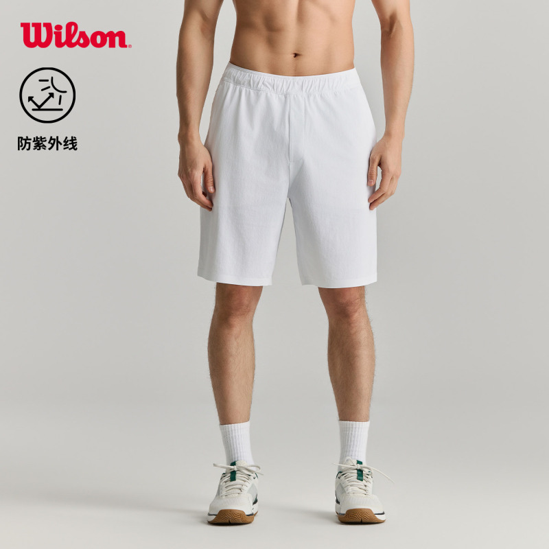 Wilson Summer Men's Sports Water-Repellent Elastic Drawstring Waistband Versatile Tennis Woven Shorts Wilson Summer Men's Sports Water-Repellent Elastic Drawstring Waistband Versatile Tennis Woven Shorts