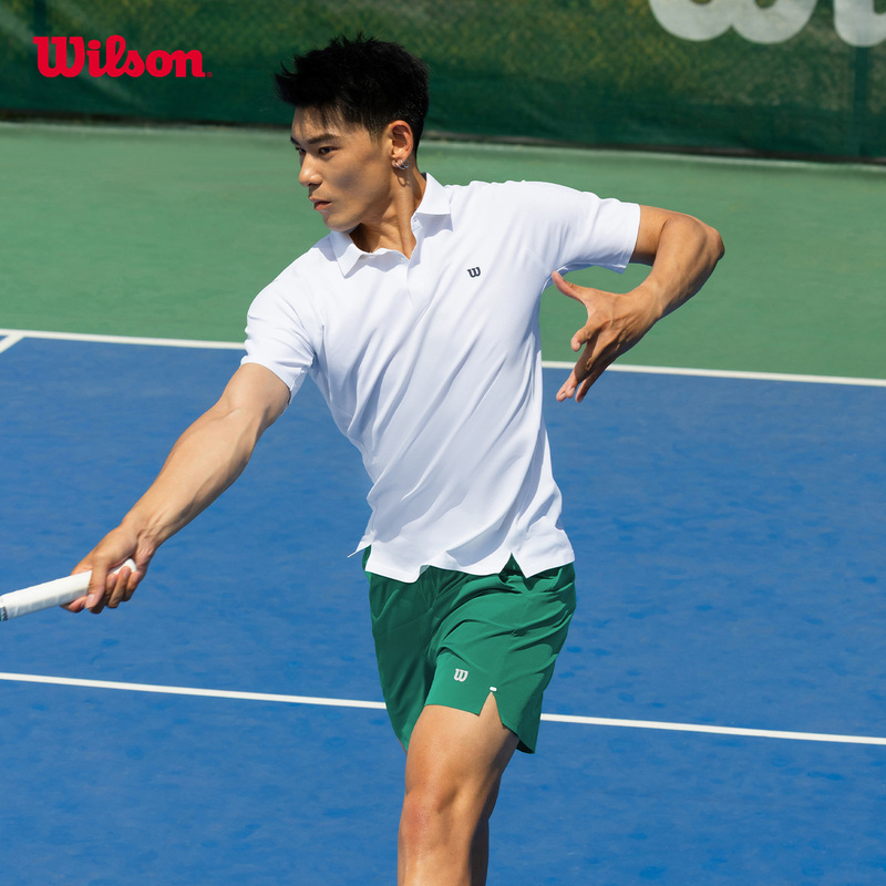 Wilson Wilson Summer Men's Daily Tennis Sports Moisture-Absorbent, Quick-Drying, Breathable Short-Sleeved Knitted Polo Shirt Wilson Wilson Summer Men's Daily Tennis Sports Moisture-Absorbent, Quick-Drying, Breathable Short-Sleeved Knitted Polo Shirt