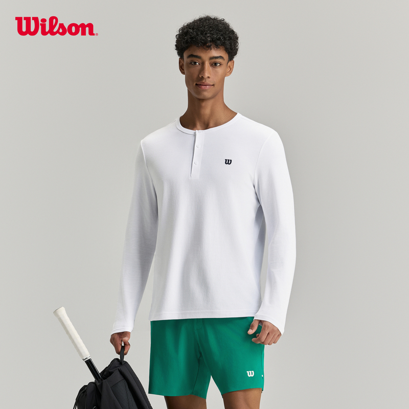 Wilson Wilson's 26Th Autumn Men's Simple Loose Fashionable Skin-Friendly Tennis Sports Knitted Long-Sleeve T-Shirt