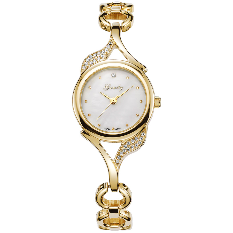  格雷迪正品新款鑲鉆金色手鏈手表女表時尚潮流防水石英女士時裝表