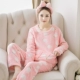 Mùa thu và mùa đông Hàn Quốc vài bộ đồ ngủ flannel nữ hoạt hình dễ thương tay áo dài ngọt ngào san hô nhung phù hợp với dịch vụ nhà bộ lụa mặc nhà