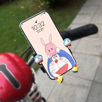 Motorcycles cute takeaway cycling cartoon tricycle special mobile phone bracket locomotive girl Lady delivery