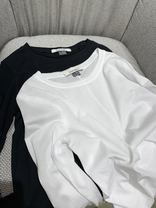 Flip single Bima European and American style~thin transparent rare American Jinkou Bima cotton wool edge long sleeve T-shirt