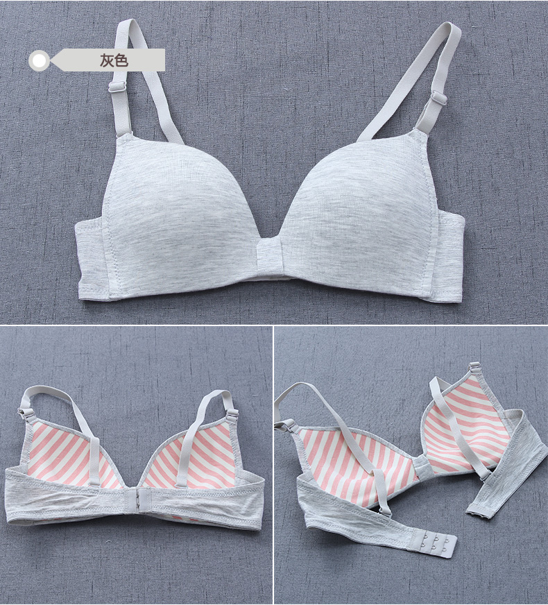 Bộ đồ lót cotton Nhật Bản phù hợp với nữ bộ phận mỏng học sinh nữ trung học áo ngực nhỏ ngực tập hợp áo ngực mỏng mùa hè áo lót 3 dây