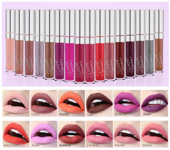 Son bóng Colourpop mới Âu Mỹ Son bóng siêu lì Matte Lip Liquid Lip Gloss 12 màu ngoại thương - Son bóng / Liquid Rouge