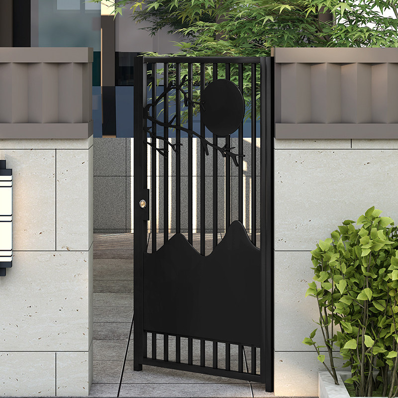European-style wrought iron gate courtyard door garden villa door outdoor opposite door entry single double open corridor aisle iron door