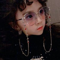 Childrens styling chain sun glasses summer anti-ultraviolet girls sunglasses stage catwalk childrens glasses
