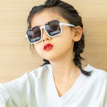 Han Edition Children Square Letter Sunscreen Sunglasses Summer Girl Sunglasses Kid Half-Box Personality Spectacle Tide