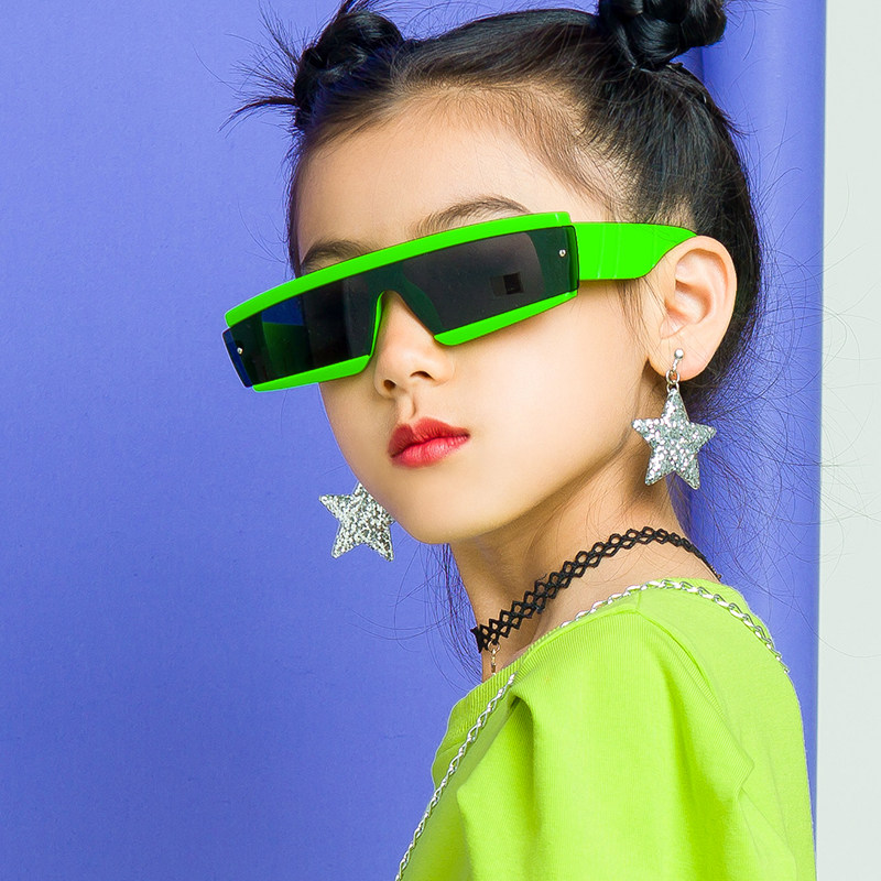 New children's performance modeling sunglasses children's rectangular personality eyes trendy children's street photography catwalk fashion glasses