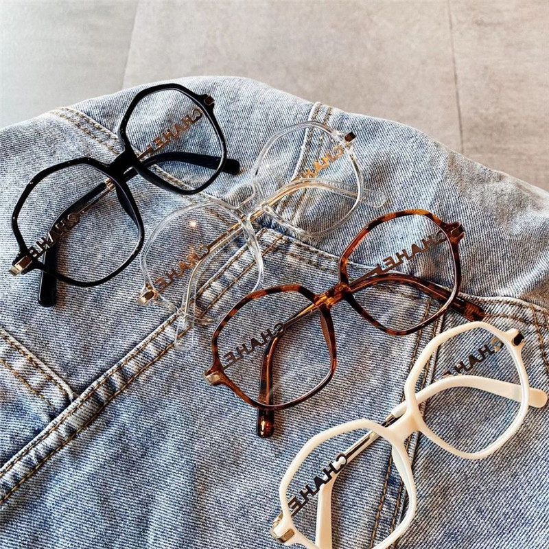 Child Polygon Flat Mirror Kid Resin Frame Glasses Girl Stage Walk Show Fashion Personality Accessories Tide