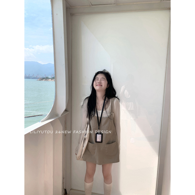 Autumn with the Flavor of Taro and Chestnuts, a Little Pure and Versatile, Suspender Skirt for Women, Casual Autumn Dress Autumn with the Flavor of Taro and Chestnuts, a Little Pure and Versatile, Suspender Skirt for Women, Casual Autumn Dress