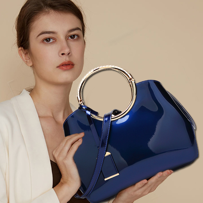 Mother's Day Gift New Glossy Women's Bag Patent Leather Handbag Commuter Bag Light Luxury Large Capacity Mom Bag