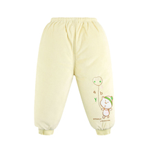 Baby cotton pants male baby girl winter thickened pants warm clip cotton gapped large pp long pants 1-2-3 years old