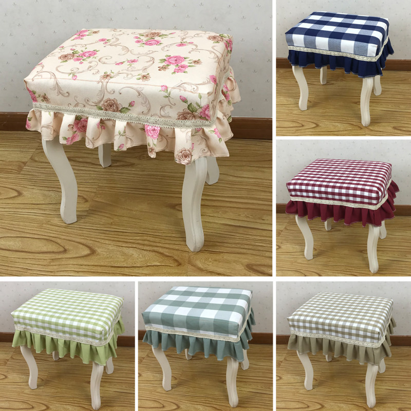 Stool dust cover cloth art square table tea table Home Piano Stool Cover Subround Makeup Bench MAKEUP STOOL COVER SET UP