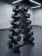 New Hexagonal Rubber-Coated Dumbbells 2.5~25kg Men's Home Fitness Pair Commercial Three-Layer Dumbbell Rack Set