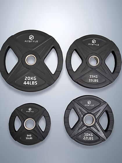 Fisida's New Large-Hole Barbell Plates for Men 5/ 10kg with Rubber Grip for Bench Press, Weightlifting, Olympic Bar, and Dumbbell Plates