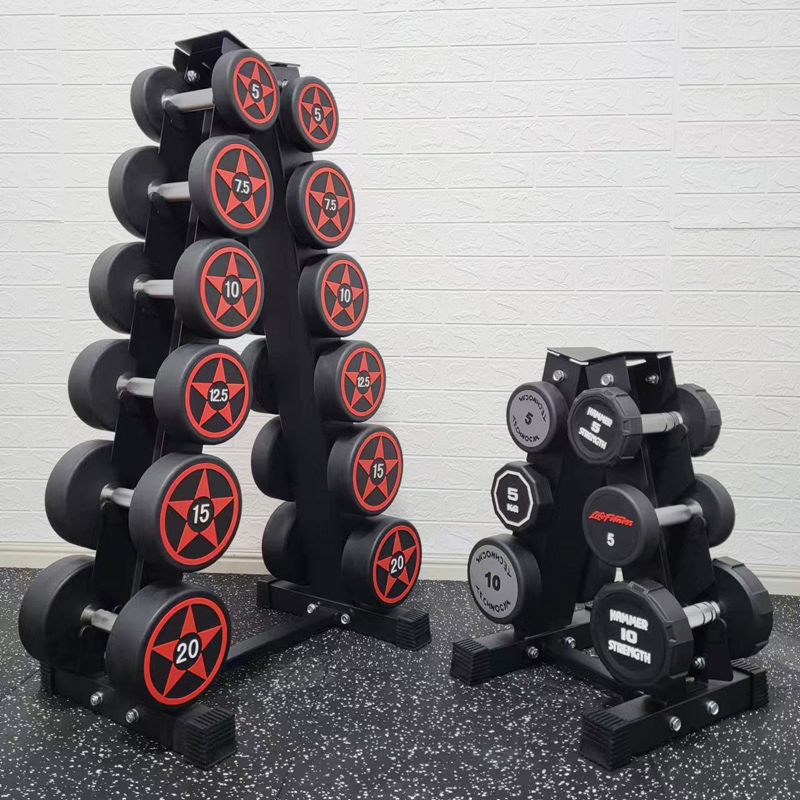 Yuxin round head pack rubber PEV dumbbell set combination men's dorm household fitness body studio dumbbell