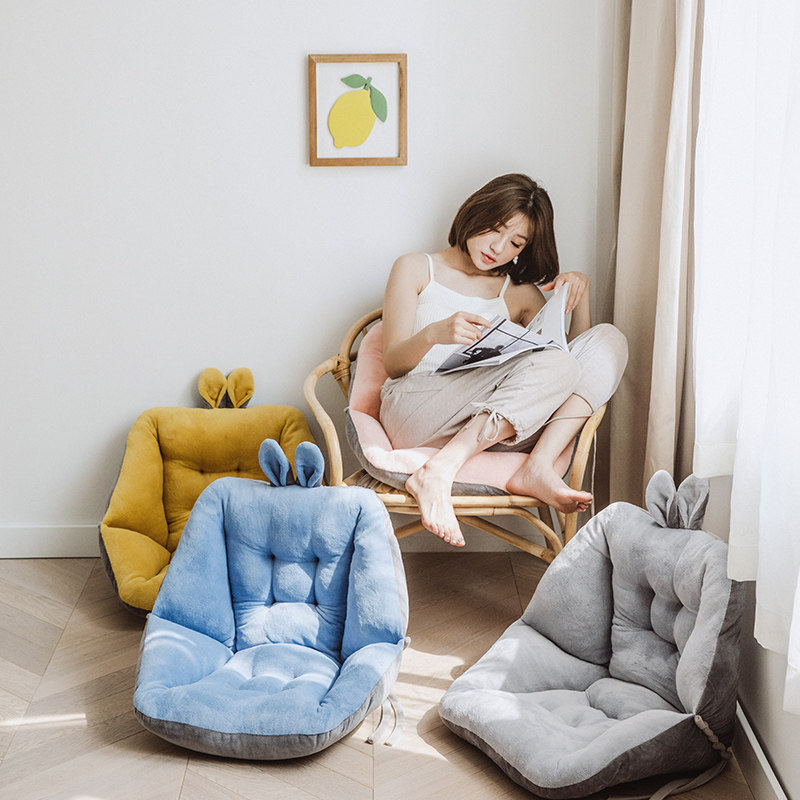 Lam cat feel cushion office sedentary backrest integrated chair cushion cushion stool floor thick winter plush