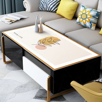 Leather coffee table tablecloth waterproof and oil-proof non-washing Nordic light luxury living room table mat rectangular desktop mat