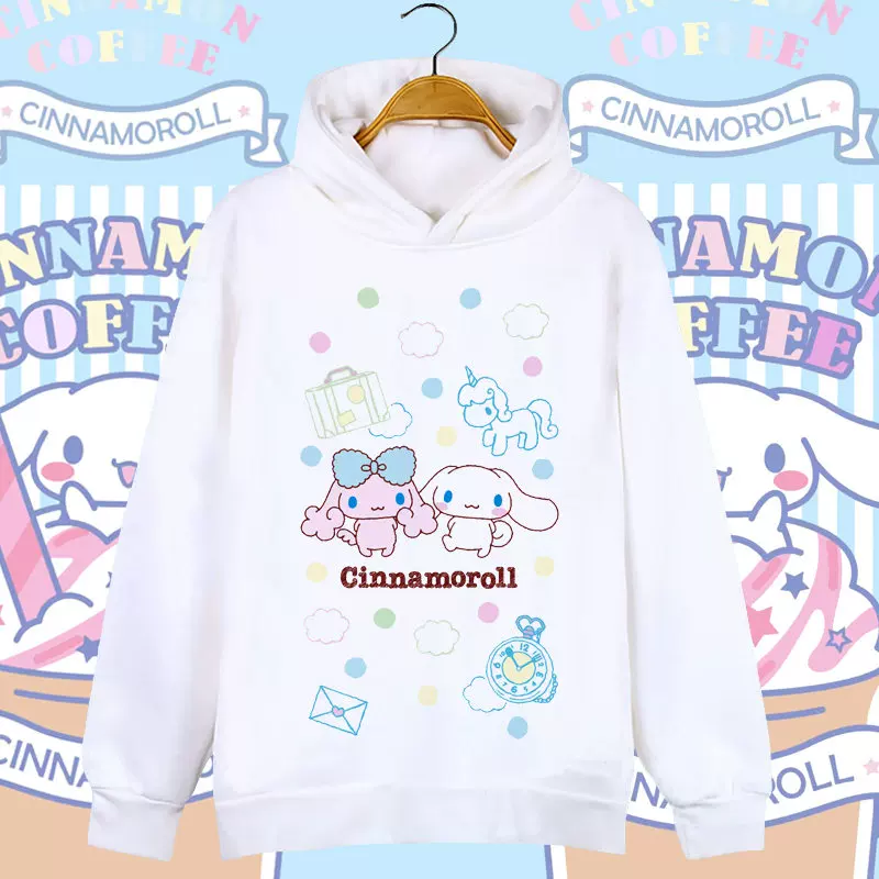 Милая толстовка-худи для мужчин и женщин для студентов, Cinnamoroll, семейный стиль