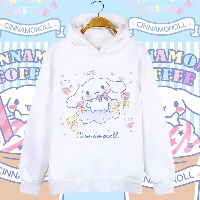 Милая толстовка-худи для мужчин и женщин для студентов, Cinnamoroll, семейный стиль