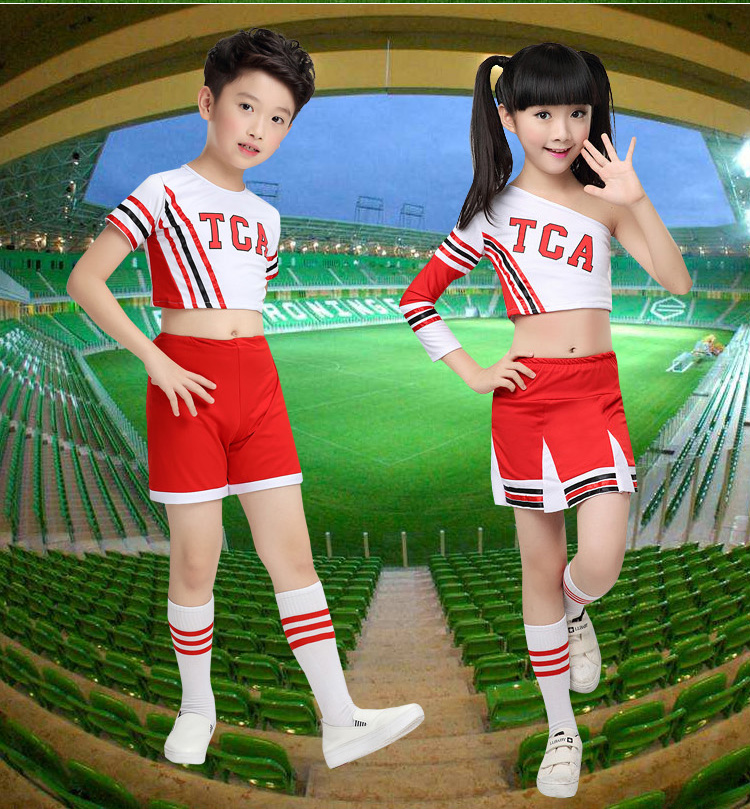 Trang phục cổ vũ cho trẻ em, nam và nữ, đồng phục cổ vũ trẻ em, cổ vũ, học sinh tiểu học, biểu diễn múa, sáu mươi mốt - Trang phục đầm đẹp cho be gái 7 tuổi
