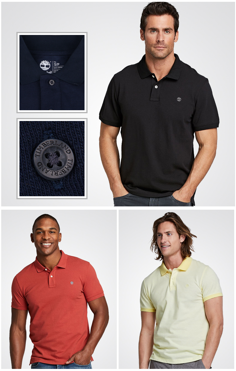TIMBERLAND TIM 岚 POLO áo sơ mi nam cổ điển cotton và mùa hè thoải mái store t shirt