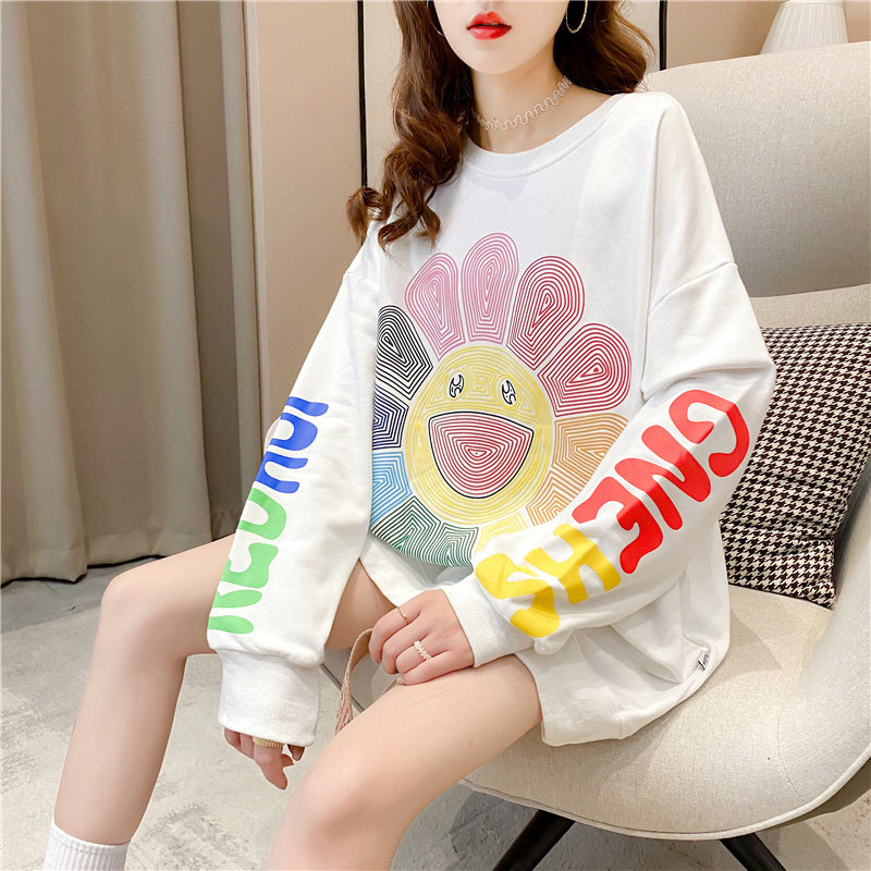 Tide card 2022 Fall new Korean version of loose Lazy Windwear and clothing Ins overfire students long sleeve blouses women's clothing