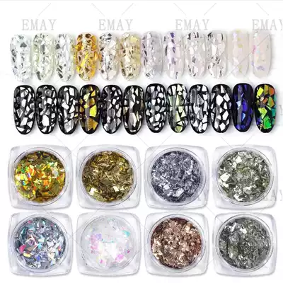 Cellophane fragments nail jewelry net red sequins 2020 new irregular gold foil tin foil symphony nail sticker