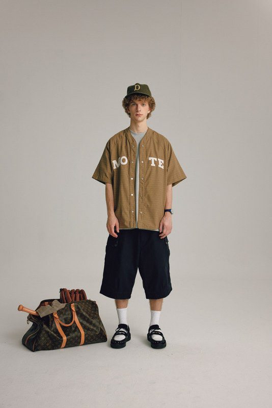 [Discount] Unlimited Mote Vintage Old Money Plaid Embroidered Pocket Baseball Cardigan Short Sleeve