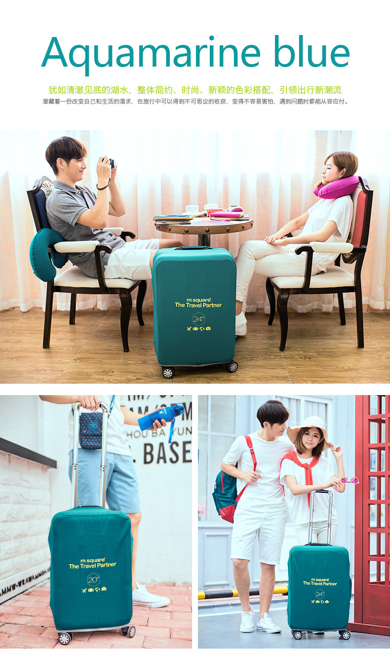 Đàn hồi hộp bìa hành lý bụi che xe đẩy hành lý du lịch bảo vệ bìa 20 24 28 inch dày chịu mài mòn vali kéo sakos