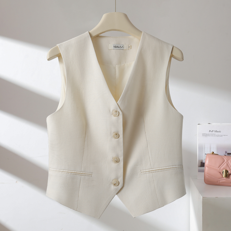 Aimusa 26 Spring/Summer "Tencel+Linen" Vest for Women, Summer Thin Sleeveless Waistcoat for Petite Figures Aimusa 26 Spring/Summer "Tencel+Linen" Vest for Women, Summer Thin Sleeveless Waistcoat for Petite Figures