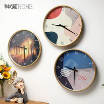 Hang watch wall clock Nordic modern simple living room Fashion home home clock Wall creative quartz clock mute