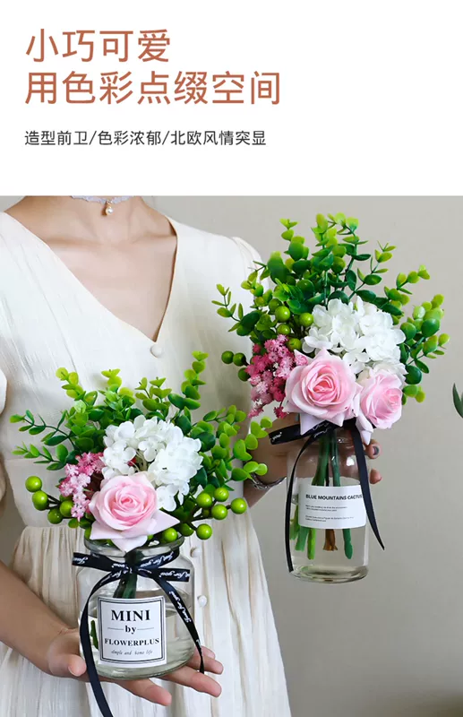 Hoa giả Bắc Âu, hoa giả, trang trí phòng khách, hoa lụa chống nhựa, hoa bàn ăn, trang trí bó hoa trang trí 	đồ gỗ trang trí bàn làm việc	