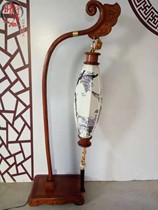 Lampadaire intelligent en acajou à commande vocale nouveau style chinois pour salon bureau chambre à coucher