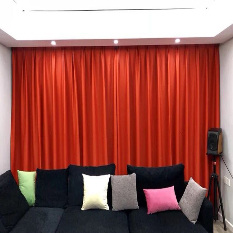 Red black curtains thickened shading shading cloth curtains Bedroom light blocking all light shading finished product soundproofing minimalist