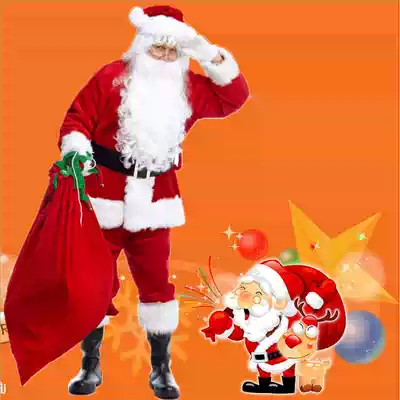 Christmas old man's clothing adult men's Christmas theme clothing old grandfather's clothes suit dress plus size