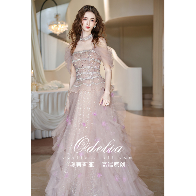 Odelia《Fruit Taro》2026 New Style Light Wedding Dress Evening Gown Princess Dress Off-Shoulder Bride Toast Dress Engagement Odelia《Fruit Taro》2026 New Style Light Wedding Dress Evening Gown Princess Dress Off-Shoulder Bride Toast Dress Engagement