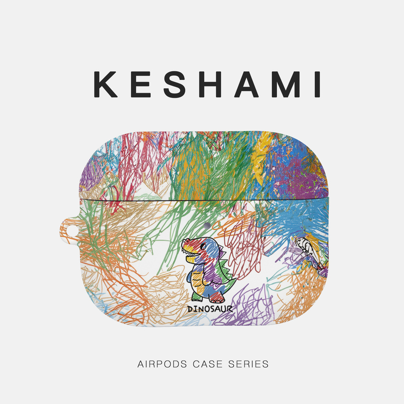 Keshami Is Suitable for Apple Airpods5/Pro3/Pro2/Airpods4 All-Inclusive Matte Earphone Case Protective Case Graffiti Dinosaur Keshami Is Suitable for Apple Airpods5/Pro3/Pro2/Airpods4 All-Inclusive Matte Earphone Case Protective Case Graffiti Dinosaur
