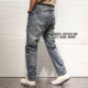 3D ຕັດສາມມິຕິລະດັບຝ້າຍ scimitar denim trousers, trendy men's heavy industry American retro small feet spring and autumn harem pants trendy pants